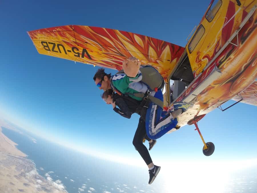 From Swakopmund: Tandem Sky Diving - Erongo in the sky: Atlantic Ocean meets the Namib Desert